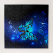 Morpho Butterfly in the Dark Background Puzzle (Horizontal)