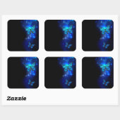 Morpho Butterfly in the Dark Background Quadratischer Aufkleber (Blatt)