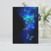 Morpho Butterfly in the Dark Background RSVP Karte (Stehend Vorderseite)