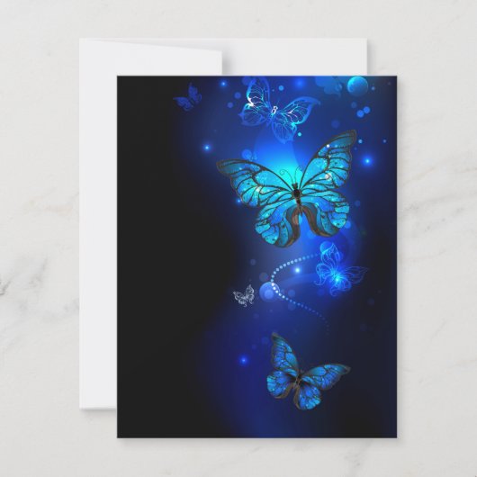 Morpho Butterfly in the Dark Background Save The Date (Vorderseite)