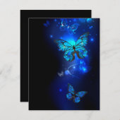Morpho Butterfly in the Dark Background Save The Date (Vorne/Hinten)