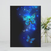 Morpho Butterfly in the Dark Background Save The Date (Stehend Vorderseite)