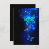 Morpho Butterfly in the Dark Background Save The Date (Vorne/Hinten)