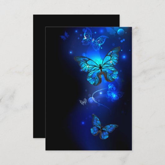Morpho Butterfly in the Dark Background Save The Date (Vorne/Hinten)