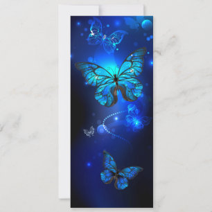 Morpho Butterfly in the Dark Background Save The Date