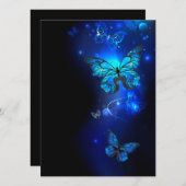 Morpho Butterfly in the Dark Background Save The Date (Vorne/Hinten)