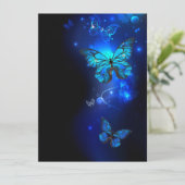 Morpho Butterfly in the Dark Background Save The Date (Stehend Vorderseite)