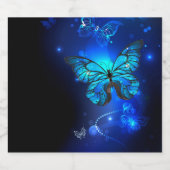 Morpho Butterfly in the Dark Background Schaumweinetikett (Einzelnes Label)