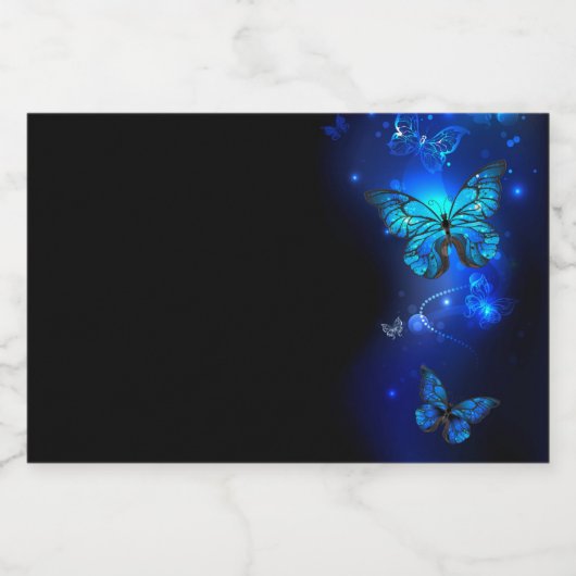 Morpho Butterfly in the Dark Background Schaumweinetikett (Einzelnes Label)
