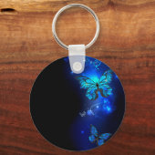 Morpho Butterfly in the Dark Background Schlüsselanhänger (Vorderseite)