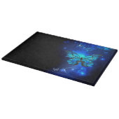 Morpho Butterfly in the Dark Background Schneidebrett (Ecke)