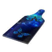 Morpho Butterfly in the Dark Background Schneidebrett (Ecke)