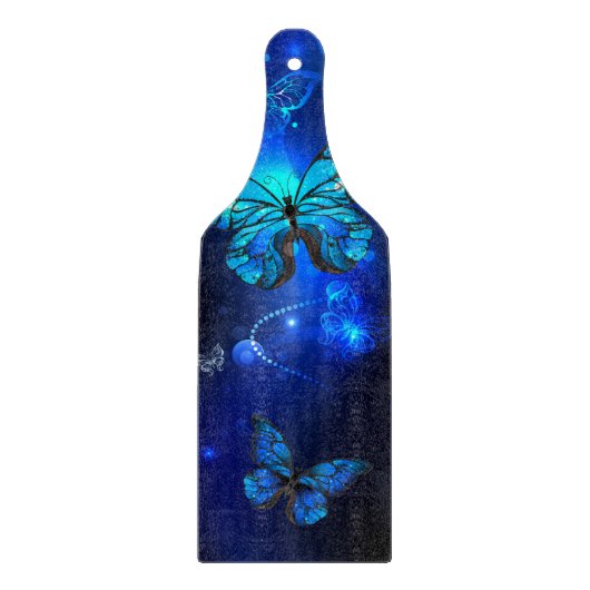 Morpho Butterfly in the Dark Background Schneidebrett (Vorderseite)