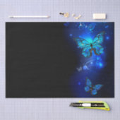 Morpho Butterfly in the Dark Background Seidenpapier (Handwerk)