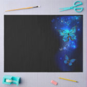 Morpho Butterfly in the Dark Background Seidenpapier (Basteln)