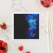 Morpho Butterfly in the Dark Background Serviette (Beispiel)