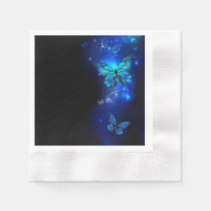Morpho Butterfly in the Dark Background Serviette