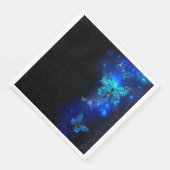 Morpho Butterfly in the Dark Background Serviette (Ecke)