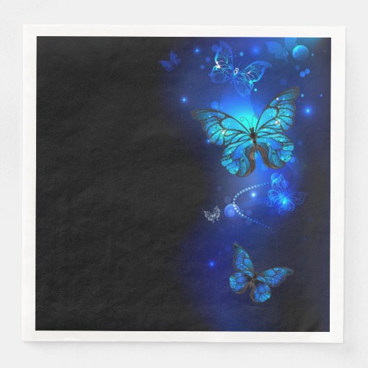 Morpho Butterfly in the Dark Background Serviette (Vorderseite)