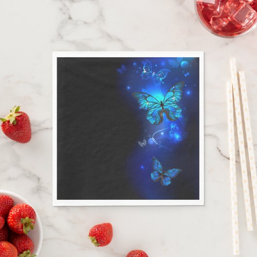 Morpho Butterfly in the Dark Background Serviette (Beispiel)