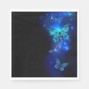 Morpho Butterfly in the Dark Background Serviette