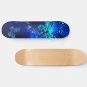 Morpho Butterfly in the Dark Background Skateboard (Horizontal)