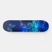 Morpho Butterfly in the Dark Background Skateboard (Horizontal)