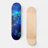 Morpho Butterfly in the Dark Background Skateboard (Vorderseite)