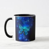 Morpho Butterfly in the Dark Background Tasse (Links)