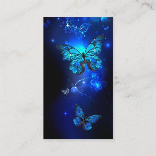 Morpho Butterfly in the Dark Background Treuekarte (Vorderseite)