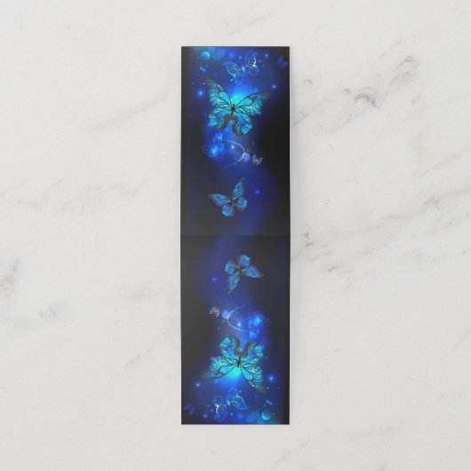Morpho Butterfly in the Dark Background Treuekarte (Außenseite Aufgefaltet)