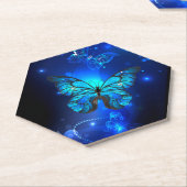 Morpho Butterfly in the Dark Background Untersetzer (angewinkelt)