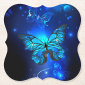 Morpho Butterfly in the Dark Background Untersetzer (Vorderseite)