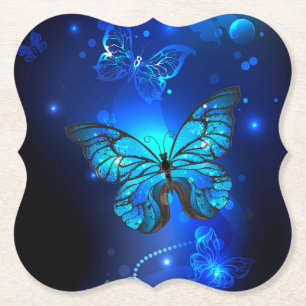 Morpho Butterfly in the Dark Background Untersetzer