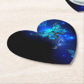 Morpho Butterfly in the Dark Background Untersetzer (angewinkelt)