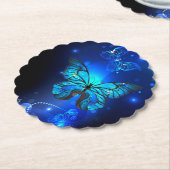Morpho Butterfly in the Dark Background Untersetzer (angewinkelt)