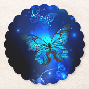 Morpho Butterfly in the Dark Background Untersetzer