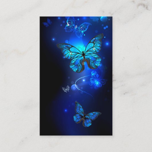 Morpho Butterfly in the Dark Background Visitenkarte (Vorderseite)