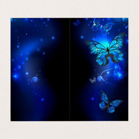 Morpho Butterfly in the Dark Background Visitenkarten (Außenseite Aufgefaltet)