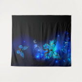 Morpho Butterfly in the Dark Background Wandteppich (Vorderseite (Horizontal))