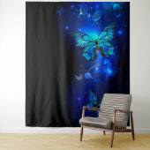 Morpho Butterfly in the Dark Background Wandteppich (Beispiel)