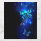 Morpho Butterfly in the Dark Background Weinetikett (Einzelnes Label)