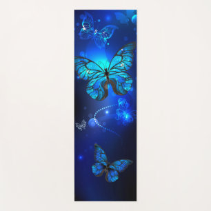 Morpho Butterfly in the Dark Background Yogamatte