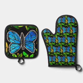Morpho Butterfly Ofenhandschuh & Topflappen-Set