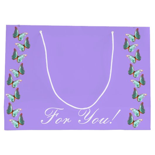 Morpho Lavendel Butterfly Geschenkbeutel Große Geschenktüte (Rückseite)