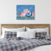 Morpho Magic Wrapped Canvas Print Leinwanddruck (Insitu (Schlafzimmer))