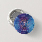 Morpho-Schmetterling / Galaxy Mandala Button (Vorne & Hinten)