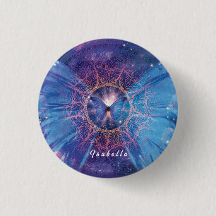Morpho-Schmetterling / Galaxy Mandala Button