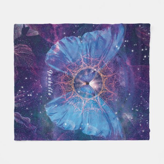 Morpho-Schmetterling / Galaxy Mandala Fleecedecke (Vorderseite (Horizontal))