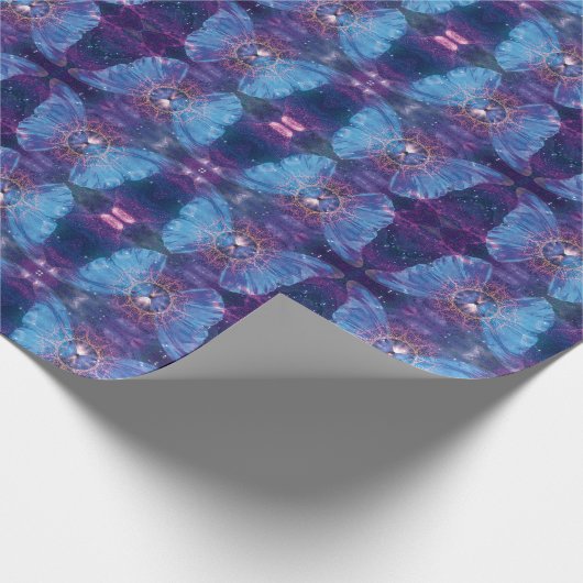 Morpho-Schmetterling / Galaxy Mandala Geschenkpapier (Ecke)